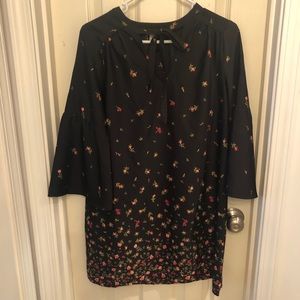 OLD NAVY black w/ small roses sheeth dress